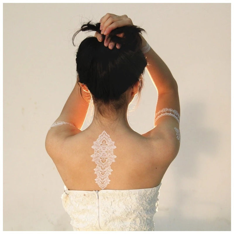 9 Sheets Women Men Gold Fashion Metallic Temporary Tattoos Waterproof Stickers Festival Fake Jewelry Tattoos Body Art