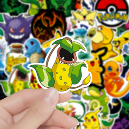 50pcs Princess Aven Superheros Toy Kids Stickers Luggage Laptop Skateboard Waterproof Party Bag Fillers Waterbottle Decal Graffiti Patches(Pikachu)