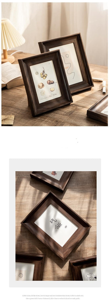 Photo Frame Beech Wood Picture Frames for Desk Wall Oak Walnut Frames Decor Family Friends Gifts 4x6 8x6 7x5 Portrait & Landscape (Wood 6x4（10.2 * 15.2CM）)