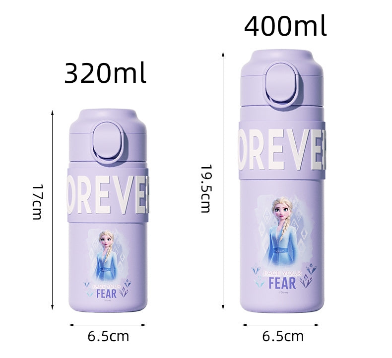 400ml Kids Elsa Water Bottles for Girls, Stainless Steel Water Bottle for School, Vacuum Insulated, BPA-Free, Leak-proof, Double-Walled, Metal Drink Bottle Hot Cold (Mickey Mouse)