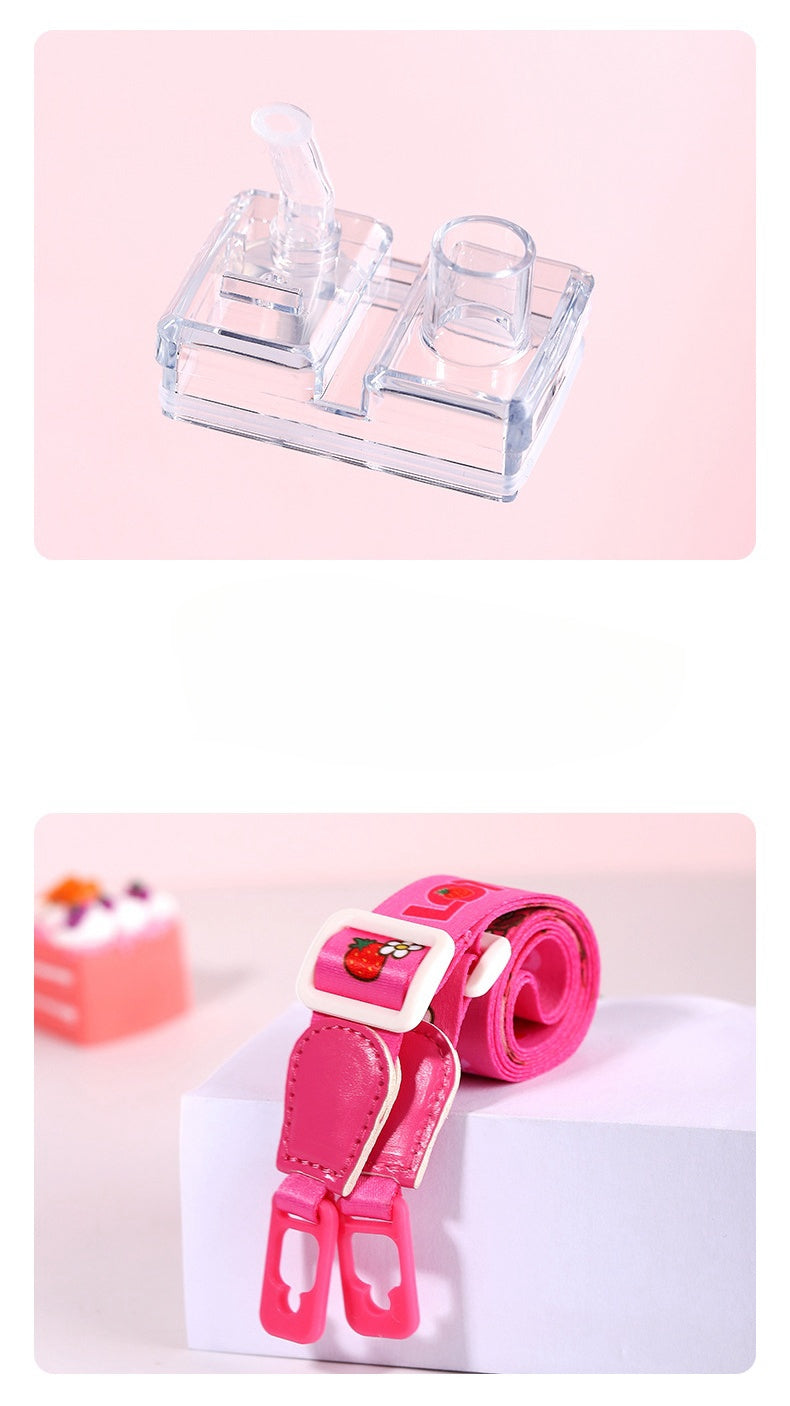 Water Bottle Reusable Kids 510ml PP with Two Lids Leak Proof with straw Lid BPA Free Drinking bottle (Kuromi)