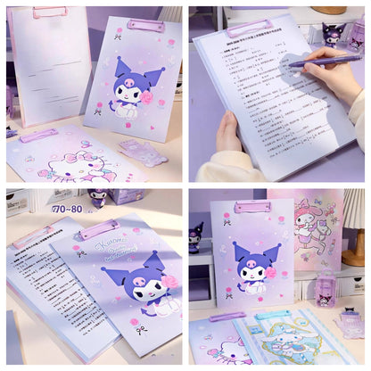Wooden Clipboards Strong12.5 x 9 Inch A4 Size MClipboard Clipboards, Lightweight Wallets for Document Office School (Hello kitty, A4)