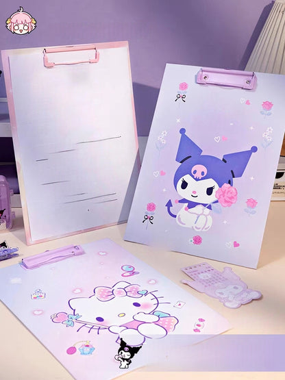 Wooden Clipboards Strong12.5 x 9 Inch A4 Size MClipboard Clipboards, Lightweight Wallets for Document Office School (Hello kitty, A4)