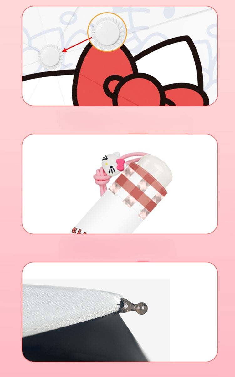 Umbrella for  Teens Kids Folding Telescopic UV Protection Umbrella Lightweight Travel School Work Gifts Girls Boys(Hello kitty)