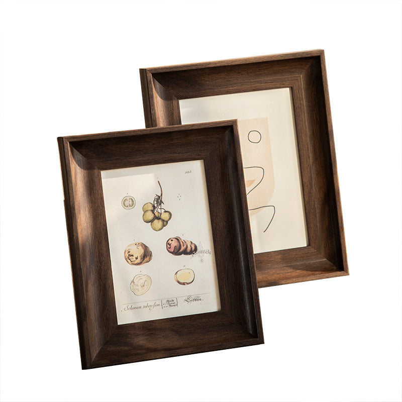 Photo Frame Beech Wood Picture Frames for Desk Wall Oak Walnut Frames Decor Family Friends Gifts 4x6 8x6 7x5 Portrait & Landscape (Wood 6x4（10.2 * 15.2CM）)