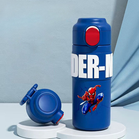 400ml Kids Elsa Water Bottles for Girls, Stainless Steel Water Bottle for School, Vacuum Insulated, BPA-Free, Leak-proof, Double-Walled, Metal Drink Bottle Hot Cold (Spiderman 2)