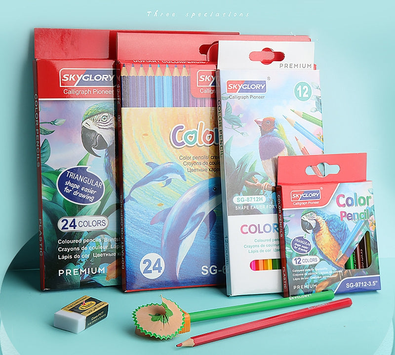 Kids Tropicolors Colouring Pencils 18/24 Colours Drawing Pencils for School Supplies and Home Arts Crafts Sets (18 Colours)