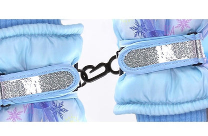 Kids Boy Girl  Waterproof Winter Snow Ski Snowboard Fleece Thermal Warm Outdoor Gloves (Pink Frozen)