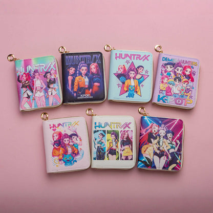 Kids GIrls Women Wallet Cute Trifold Wallet with Coin Purse Card Slots with zip pockets Gifts PU leather (Kpop)