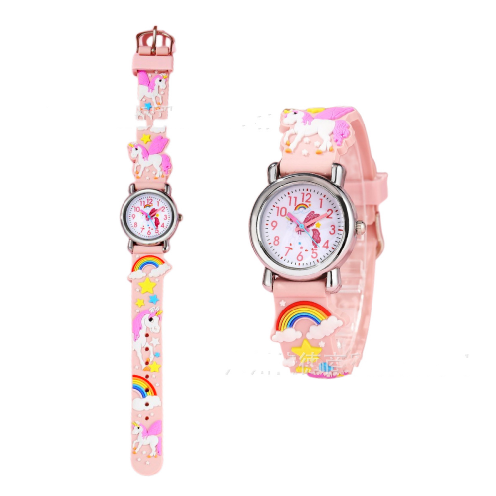 Unicorn Watch with Silicone Strap Bracelet Girls Boys Toddler Watches Gifts for Kids Birthday Gifts School Teacher Learning Watches (Unicorn Purple)