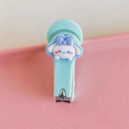 4PCS Kids Nail Clipper Manicure Sets Stainless Steel Cartoon Kitty Childrens Nail Clippers Kids Fortable Light Pedicure Kit Grooming Tools Baby Nail Clipper Set