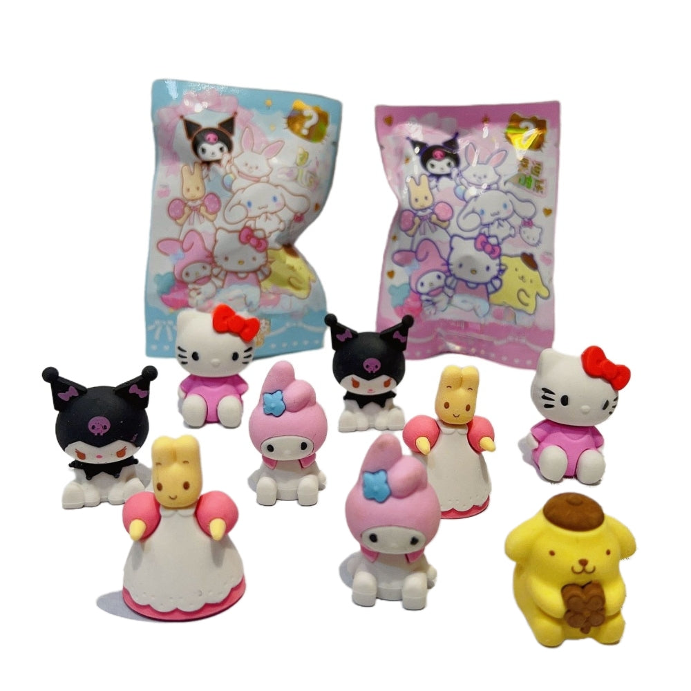 3 PCS Spider Rubbers Pencil Eraser for Kids School Stationary Party Favour Bag Fillers Gift Set Mystery bag surprise bag blind bag (Kuromi 3pcs)