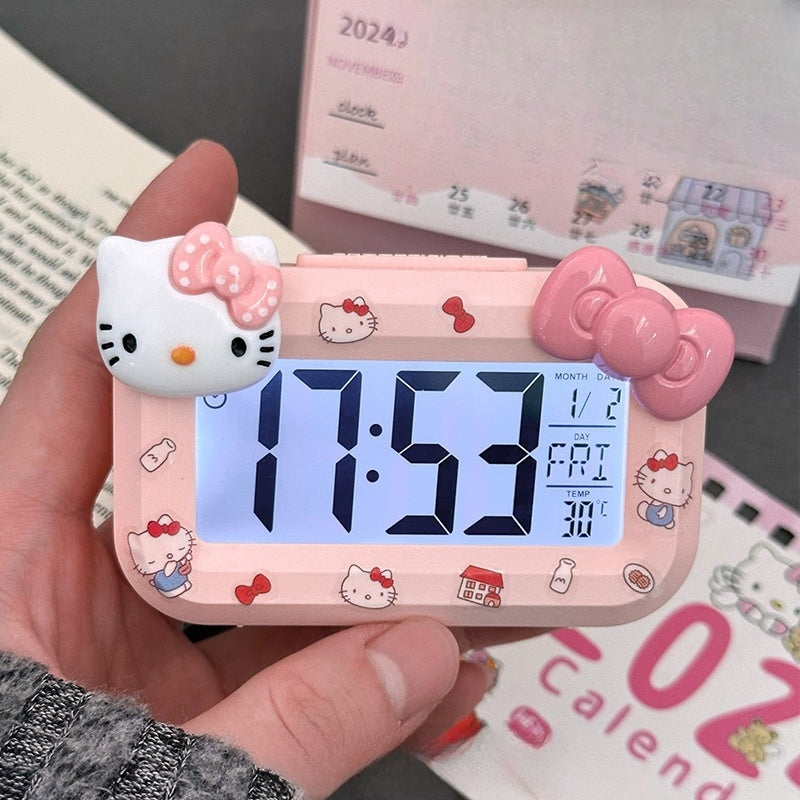 LED Digital Children Alarm Clock With Night Light - Light Alarm Clock for Girls Boys Teenagers School Back To School Gifts Dual Alarms Snooze Modes Temperature Dates display (Cinnamoroll)