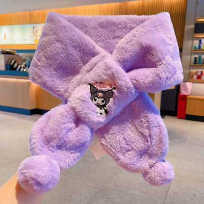 Kids Winter Beanie Scarf for 2-10 Years Old Boys Girls.Outdoor Warm Fleece Lined Thermal Knit Fluffy Pom(My Melody 01)