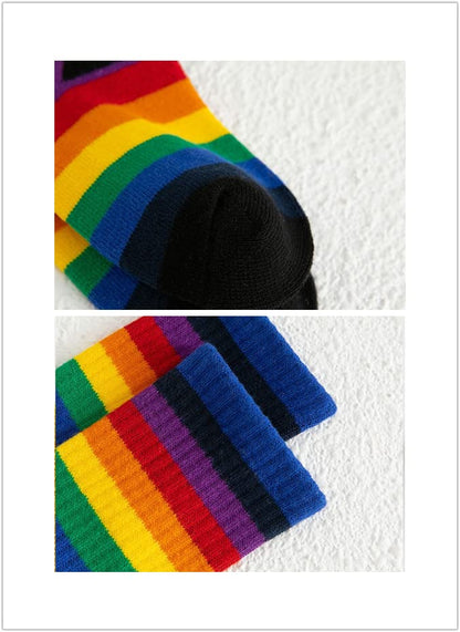 3 Pairs Kids Girls Boys ankle socks Rich Cotton Fashion Rainbow Stripe Breathable Lightweight Sport Socks Trainer Socks infant (Colour1 S(1-3years))