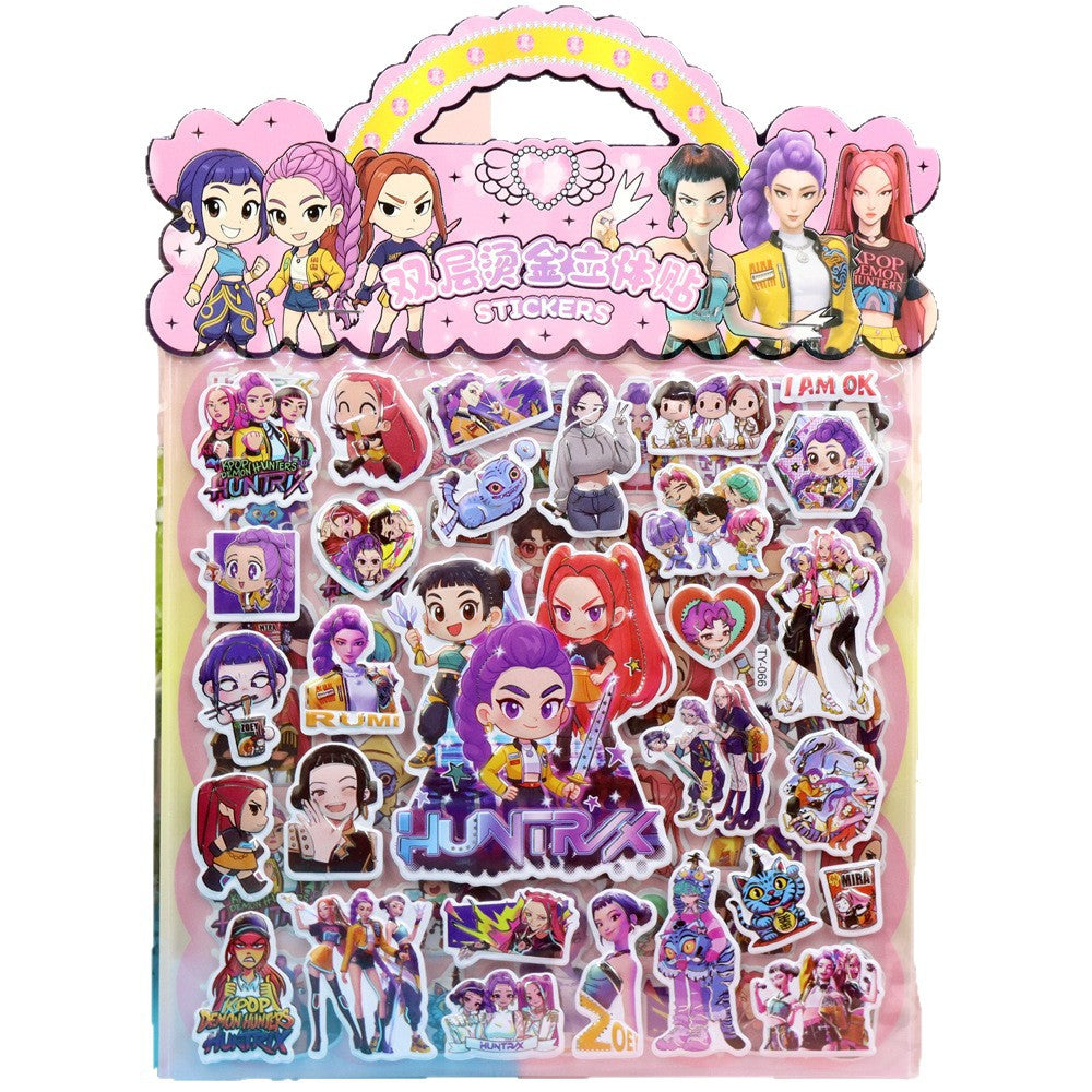 Kids Cartoon Puffy Stickers,Girls Kpop Hunters, 3D Stickers Variety Pack, Party Favor for Kids, Waterproof Stickers Cute Capybara (Kpop)
