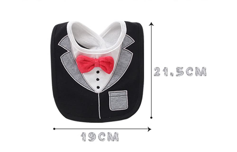 2PCS Baby Kids Bibs BOY MIXED DESIGN COTTON GENTLEMAN BOW FEEDING Bandana Apron Weaning