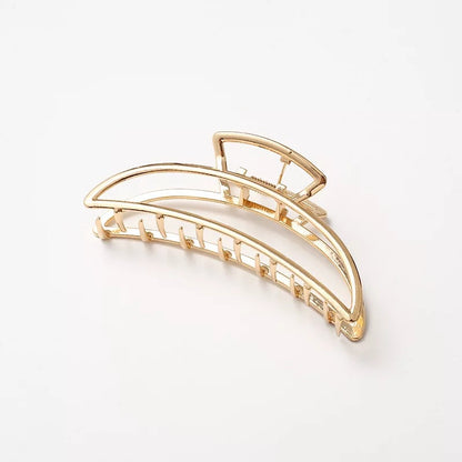 5PCS Large Brushed Metal Claw Clips Hollow Non-slip Hair Catch Barrette Jaw Clamp Hairpins for Fixing Hair Women Girls Thin Thick Hair