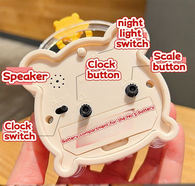 Capybara Panda Alarm Clocks Non-Ticking Kids Silent Bedside Alarm Clock, Loud Double Bell Clock With Backlight,Suitable For School Gift (Panda)