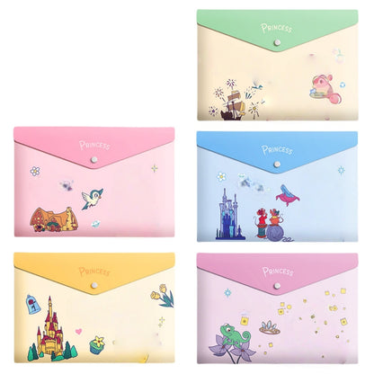 5PCS Plastic Wallets A4, 5 different designs Plastic Folders Popper Folder with Snap Closure, Lightweight Wallets for Document Office School Organization for Kids Adults(Stitch)