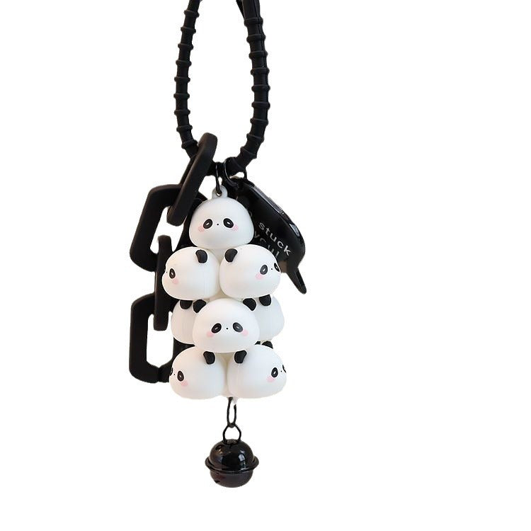 Cute Avocado cat paws panda Plush Keychain, Fluffy faux fur Decorative Key Ring Accessory for Women's Bags, Backpack and Purses (Panda)