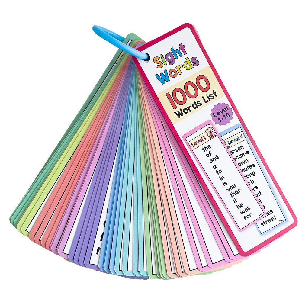 1000 Sight Words List 41 Double-Side Flash Cards, High Frequency Word Lists, ESL Teaching Materials Essential Teacher Teaching Aids for Primary School, Vocabulary Building (Set01 1000)