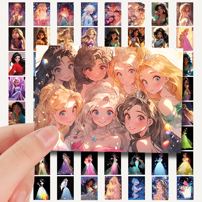 65pcs Princess Elsa Mermaid Snow White Rapunzel Kids Stickers Luggage Laptop Skateboard Waterproof Party Bag Fillers Waterbottle Decal Graffiti Patches