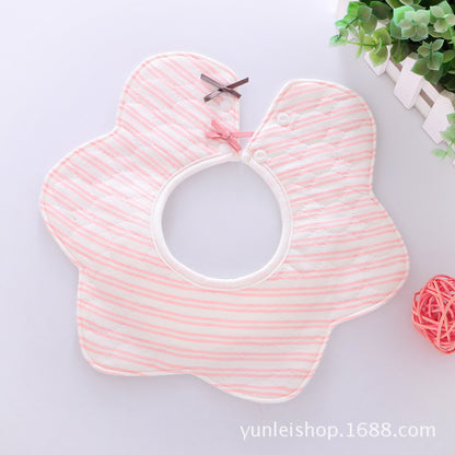 3 Pack BABY Toddler Boys Girls 360° Rotation waterproof BIBS bib Flower COTTON FEEDING Dribble Bandana Apron Weaning