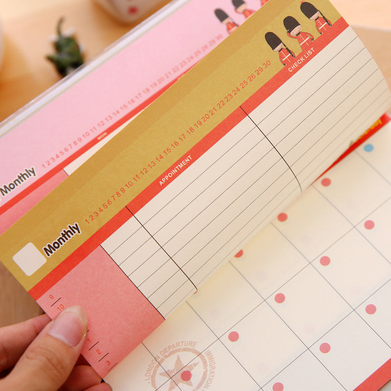 Monthly Planner Journal Notebook London Souvenirs London bus telephone Perfect For Home/Study or Office Use Gift Notepad for school writing (A(Random Color))