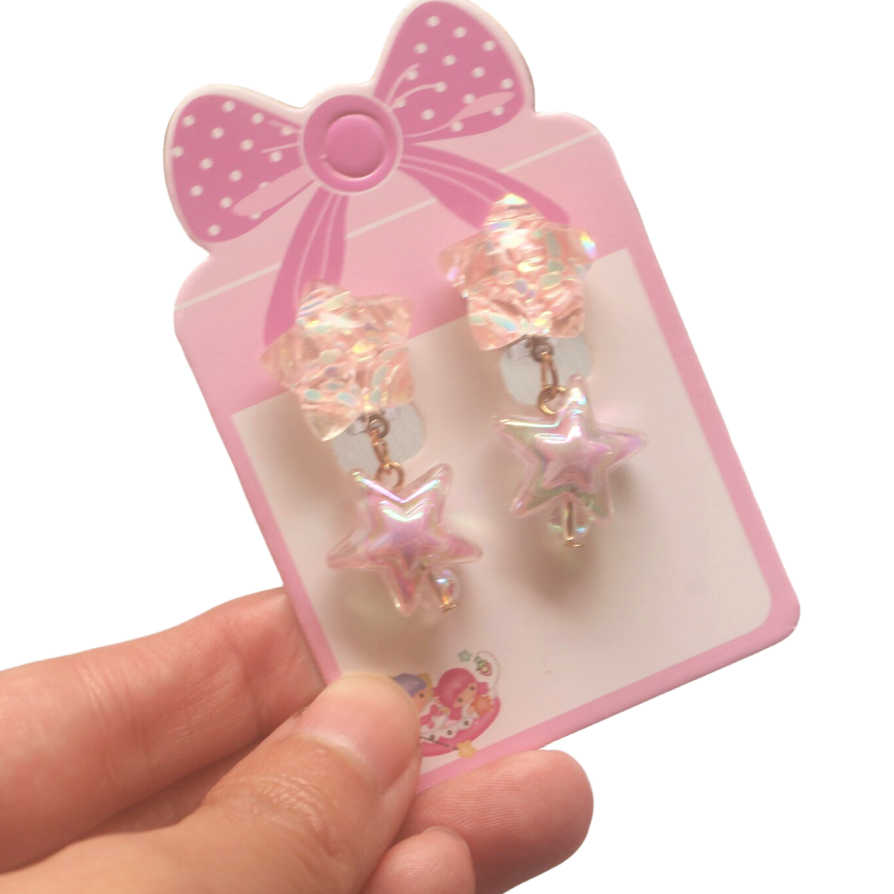 3 Pairs kids Clip On Earrings for Girls Cute Earrings No Pierced Princess Play Girls Dress Up Jewelry Set for Kids