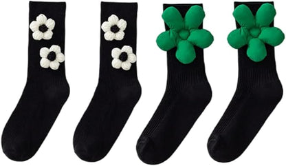 2 Pairs Boys Girls Children Kids rich cotton 3D Flower Bear ankle Socks Infant (Cotton, Set 03 S(1-3years))