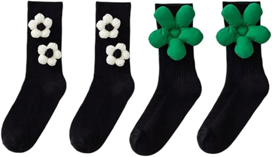 2 Pairs Boys Girls Children Kids rich cotton 3D Flower Bear ankle Socks Infant (Cotton, Set 03 S(1-3years))