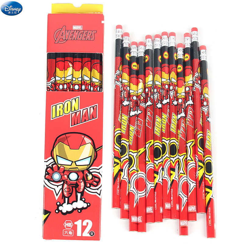 Pack of 36 Princess Spider HB Pencils with erasers Kids Children Party Bag Fillers School Office(MIX HERO)