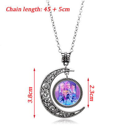 KPop Demon Necklace, Moon Pendant Necklace Cosplay Christmas Party Costume Accessories for Fans, Women, Girls
