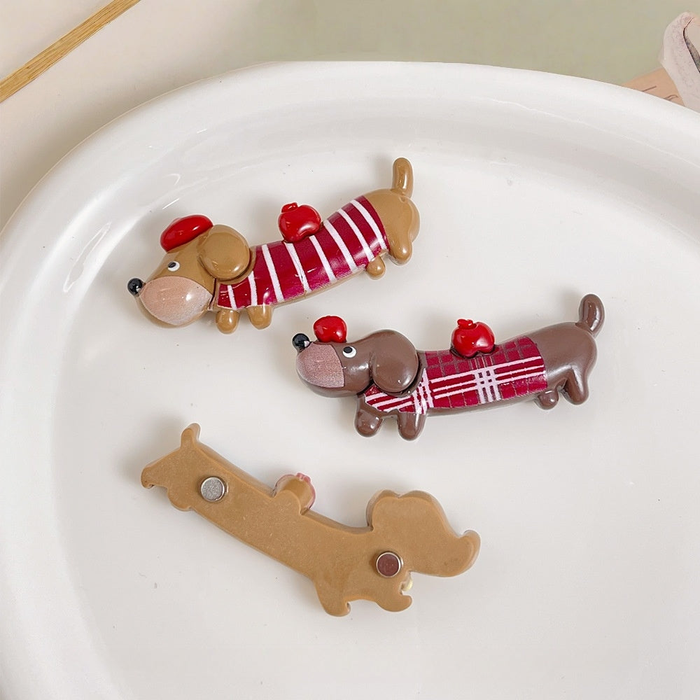 Resins Dachshund Cats dogs Magnets For Fridge Or Whiteboard Fun And Functionality Cartoon Animal Refrigerator Sticker Decors (Dog 3pcs)