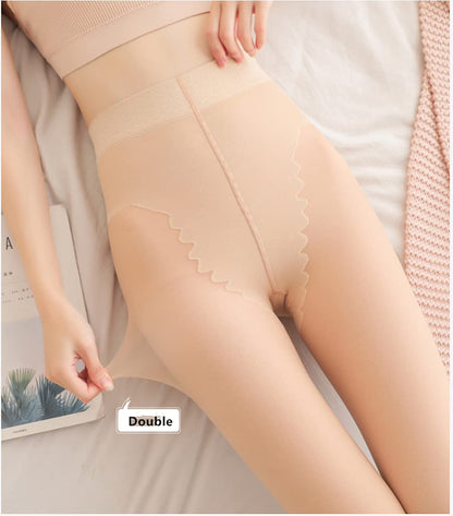 Magic Extra Thick Warm Winter Double Lined Stretch Thermal Fleece Tights (Nude with Fleece)
