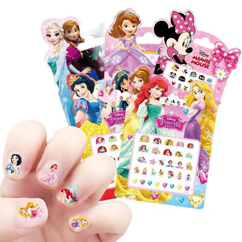 5 Sheets Toddlers Princess Elsa Minnie Kids Girls Nail stickers Earring Stickers Art Decal Party Bag Fillers Decor for Kids Girls Birthday Gift