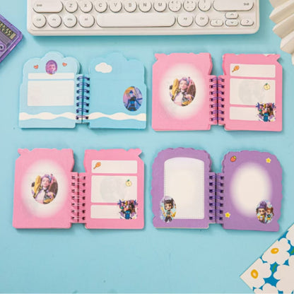 4PCS cute unicorn bus Notebook Wirebound Small Mini Pocket Journal Diary for Girls Boys Kids Gift Spiral bound A7 Lined Notebook Writing Drawing Notepad(Kpop)