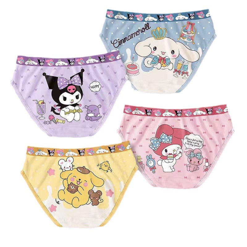 4 Pack Girls Kids Underwear Toddler Briefs Shorts Pants Cotton underpants Box Gift Set(3-4 Years)