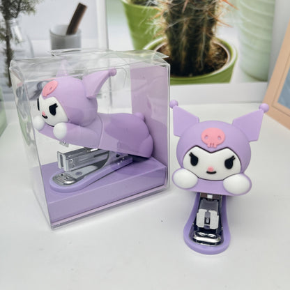Mini Effortless Kitty Princess Desktop Staplers with 1000 Standard No.10 staples set Cute Stapler Gift for Student and Office School stationary Use