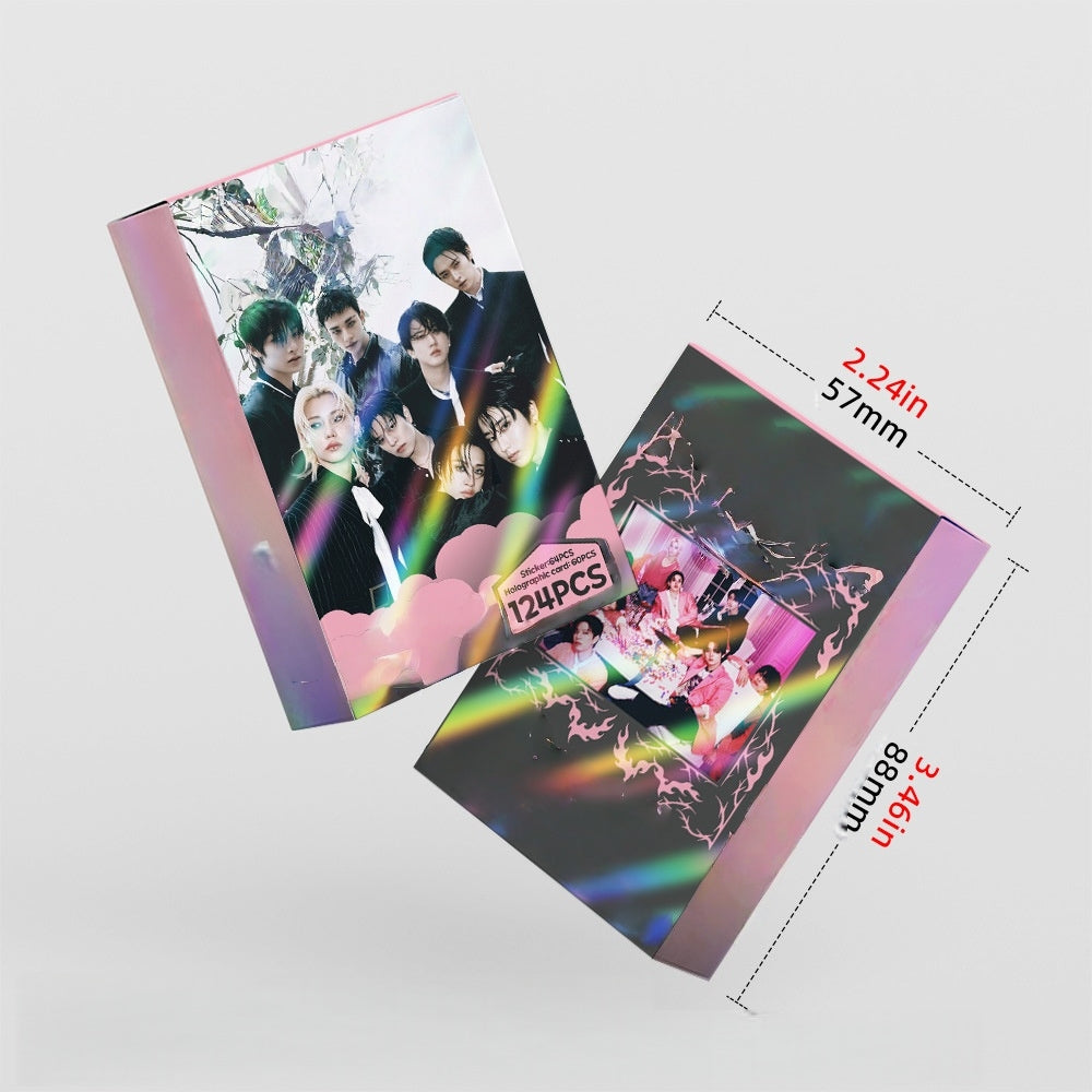 Kpop Hunters Photocards,Lomo card setwith free stickers,Waterproof Anime Character Collection Vinyl card postcards, gifts for Korean pop, anime lovers, girls (Boy 124pcs)