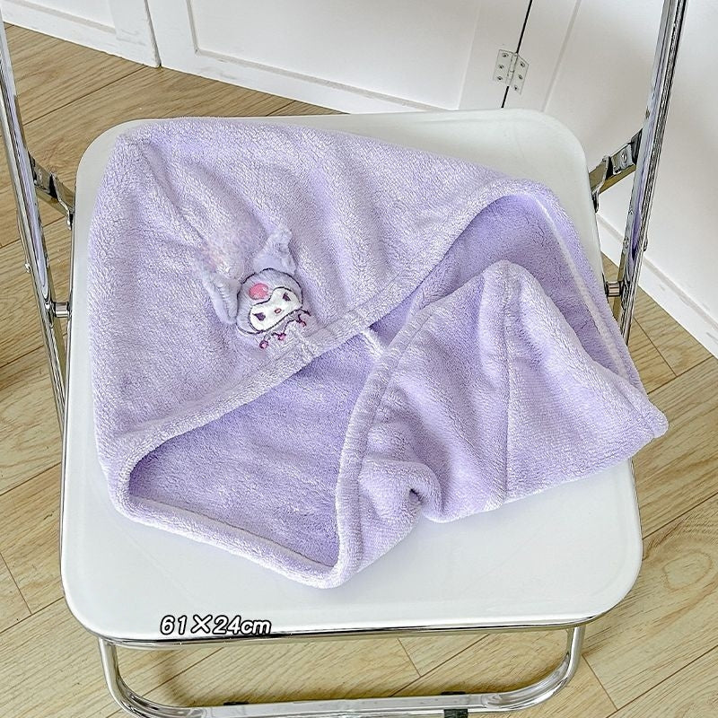 Bath Caps Coral Velvet Quick Dry Head Towel Cap Microfibre Hair Towel For Women and Girls, Absorbent Hair Drying Wrap Towel, Wet Kids Hair Dry Turban Wrap (Capybara)