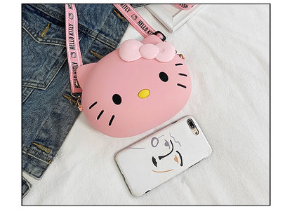 Purse Girls Silicone Mini Children's Coin Purse Cute Cartoon Shoulder Bag Crossbody Bag Accessories Bags Adjustable Strap for Kids Gift Travel Holiday