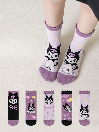 5 Pairs Toddlers Kids Costume cotton Infant Ankle Socks 1-5 Years (UK, Age, 1 Year, 5 Years, Regular, Kuromi)