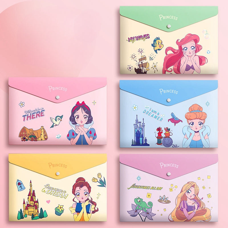 5PCS Plastic Wallets A4, 5 different designs Plastic Folders Popper Folder with Snap Closure, Lightweight Wallets for Document Office School Organization for Kids Adults