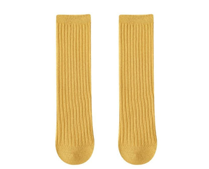 3 Pairs Back to School Kids Girls Knee High Plain School Uniform Colourful Cotton Rich Socks