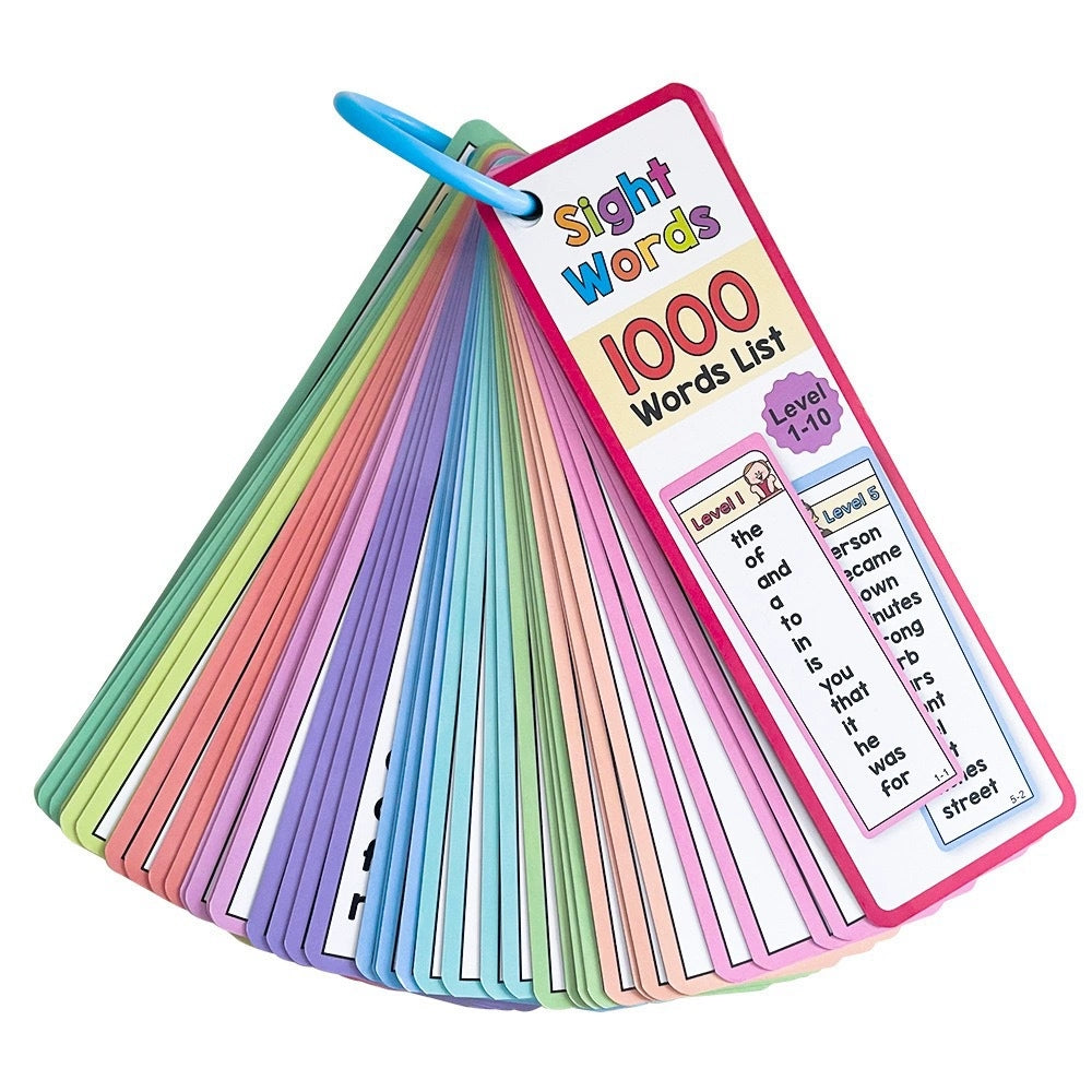 1000 Sight Words List 41 Double-Side Flash Cards, High Frequency Word Lists, ESL Teaching Materials Essential Teacher Teaching Aids for Primary School, Vocabulary Building (Set01 1000)