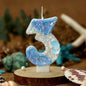 Mermaid Birthday Candles Shell Sequins Candles for Cake Blue Ocean Beach Birthday Cake Sequins Shell Number Toppers for Girls Boys Party Decorations (Blue, Number 3)