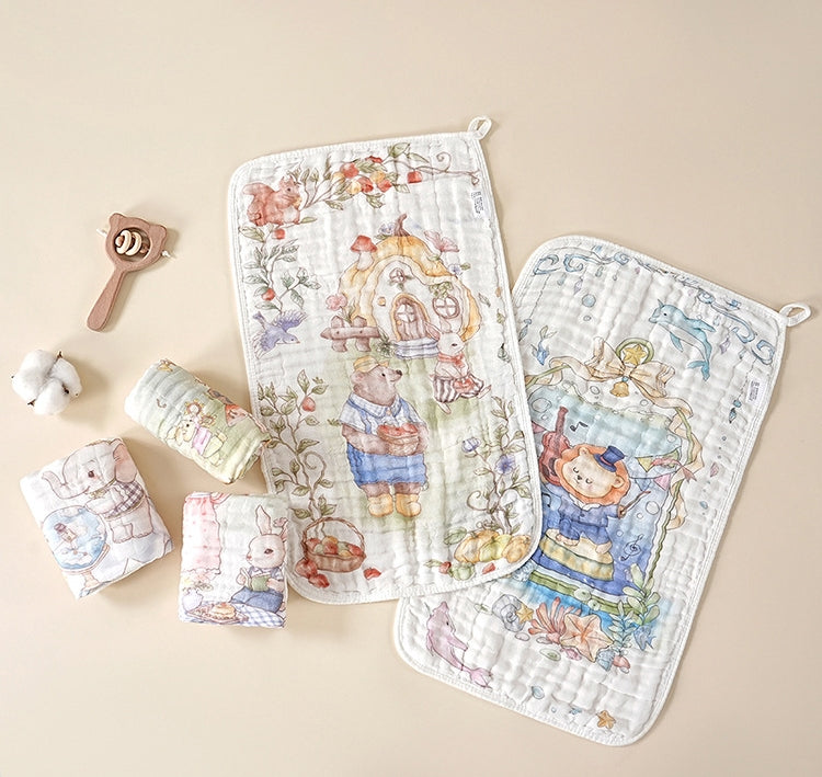 2 Pack Baby Muslin Cloths, 6-Layer Soft and Absorbent Cotton Muslin Squares, Reusable Baby Face soft Towels & Newborn Hand Washcloths, 30×50CM Breathable Baby Cloths for kids Boys (Set01)