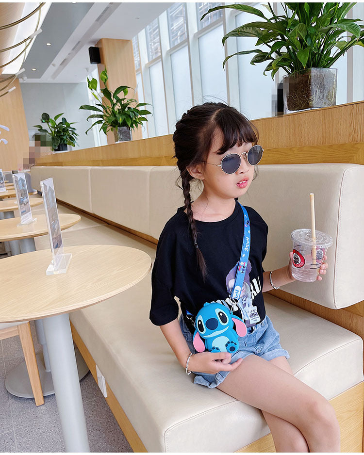 Kids Purse Girls Silicone Mini Children's Coin Purse Cute Cartoon Shoulder Bag Crossbody Bag Accessories Bags Adjustable Strap for Kids Gift Travel Holiday (White Cat)